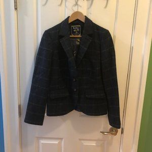 Boden US12R Blue Windowpane Mood Tweed Jacket Blazer